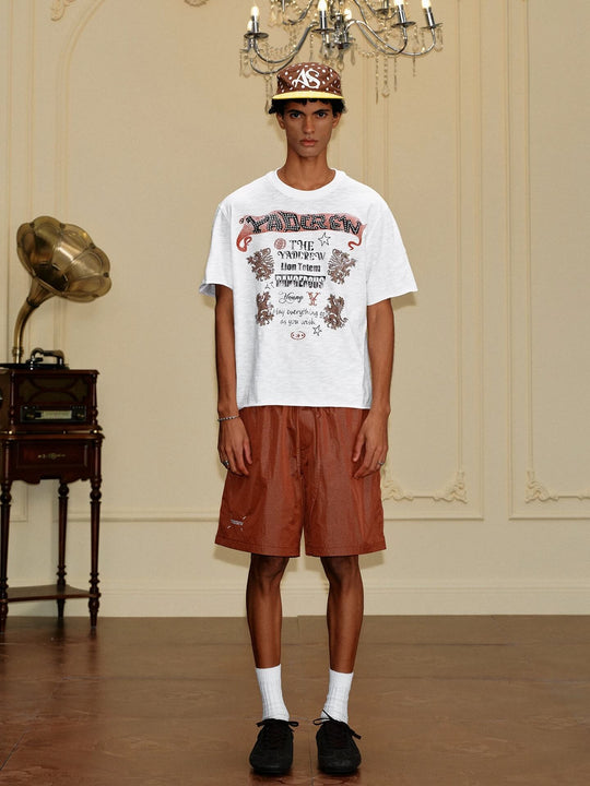 YADcrew Vintage Lion DTG Print Rhinestone Tee | Face 3 Face