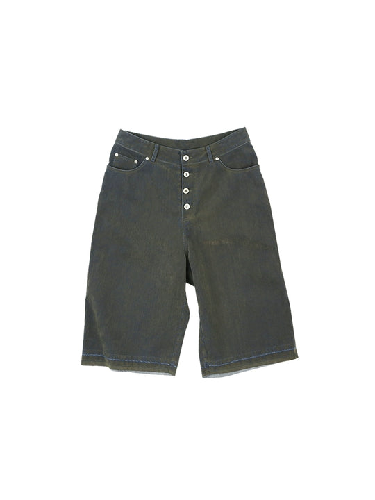 SOD Co. Washed Flocked Baggy Denim Shorts | Face 3 Face