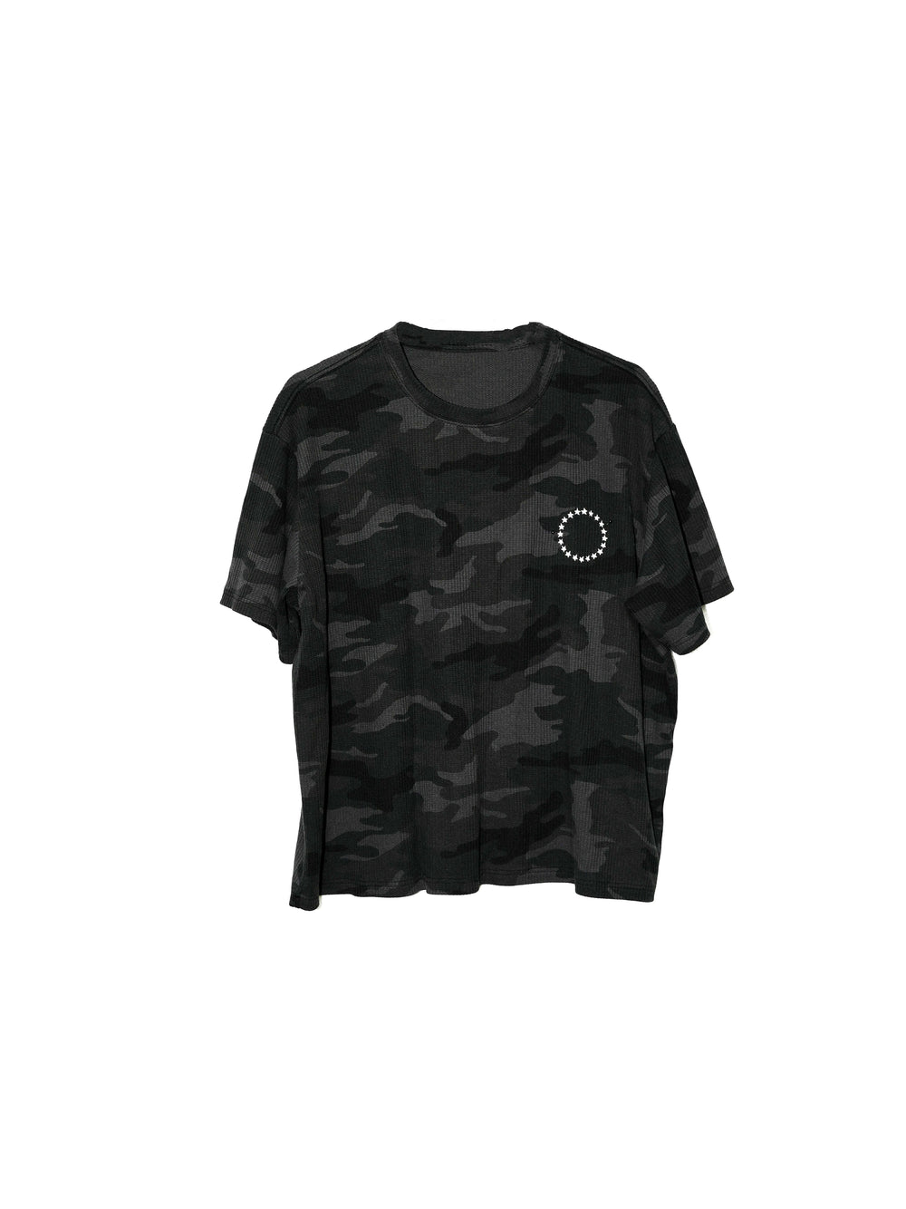 LIBERAFIT Vintage Camo Leopard Waffle Star Embroidered Tee | Face 3 Face