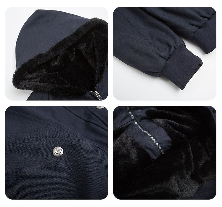 F3F Select Faux Rabbit Fur Lining Hoodie Work Jacket | Face 3 Face