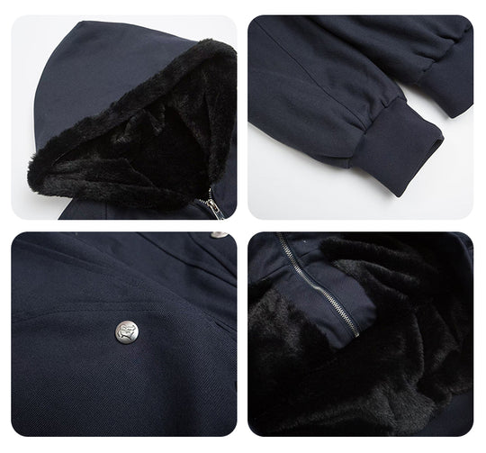 F3F Select Faux Rabbit Fur Lining Hoodie Work Jacket | Face 3 Face