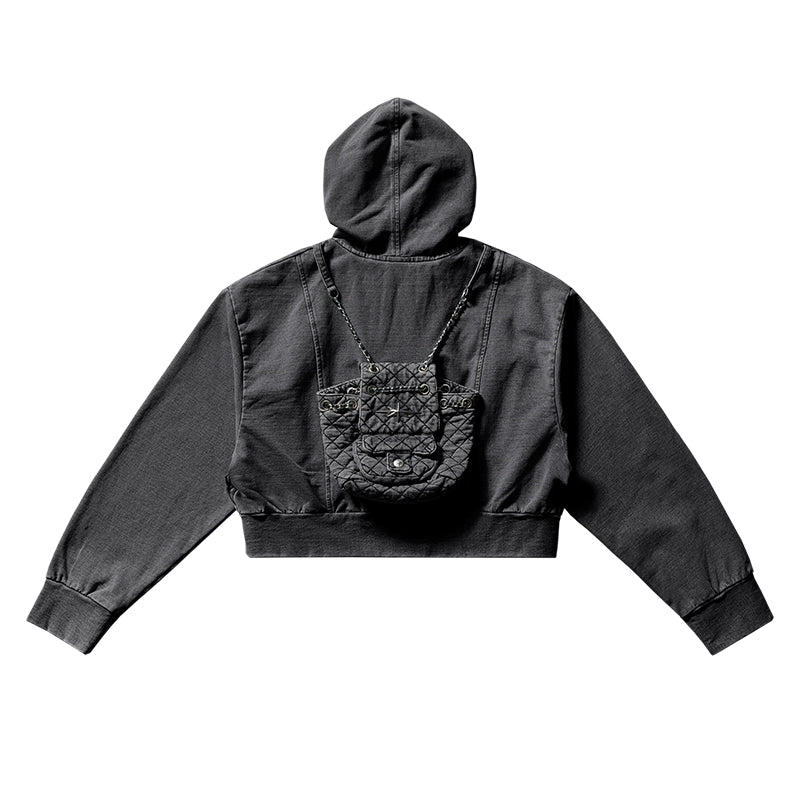 Remedy Backpack Design Washed Denim Short Jacket | Face 3 Face