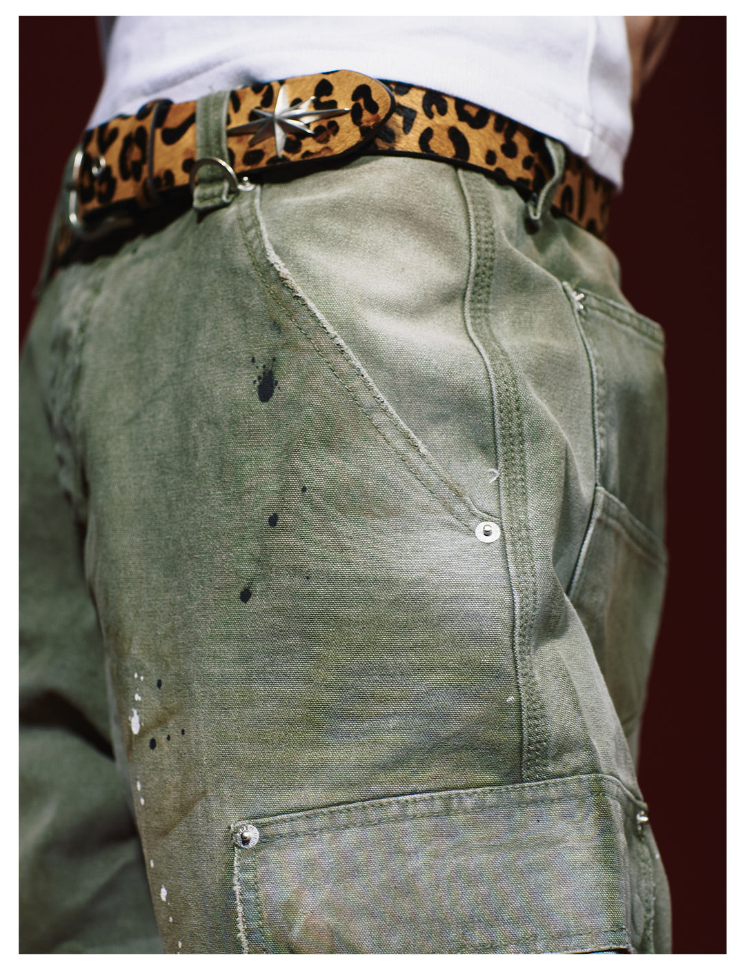 Remedy Washed Ink Splash Baggy Work Cargo Pants | Face 3 Face