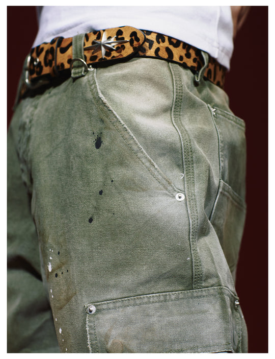 Remedy Washed Ink Splash Baggy Work Cargo Pants | Face 3 Face