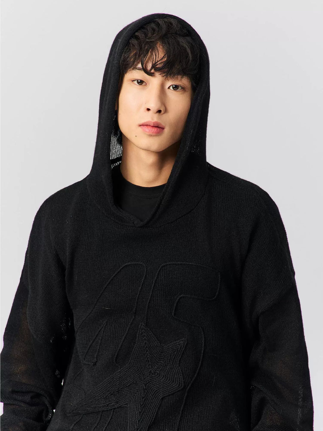 S45 Star Logo Mesh Knit Hoodie | Face 3 Face