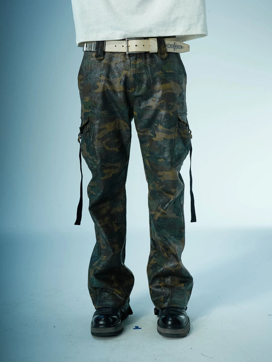 EVILKNIGHT(EK) Waxed Camo 3D Pocket Utility Cargo Pants | Face 3 Face
