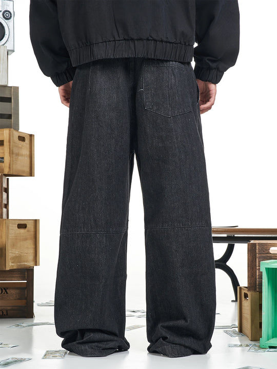 F3F Select Two Tuck Black Baggy Jeans | Face 3 Face