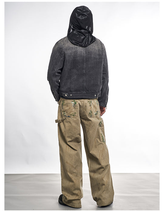 F3F Select Scratched Ink Distressed Double Knee Work Pants | Face 3 Face