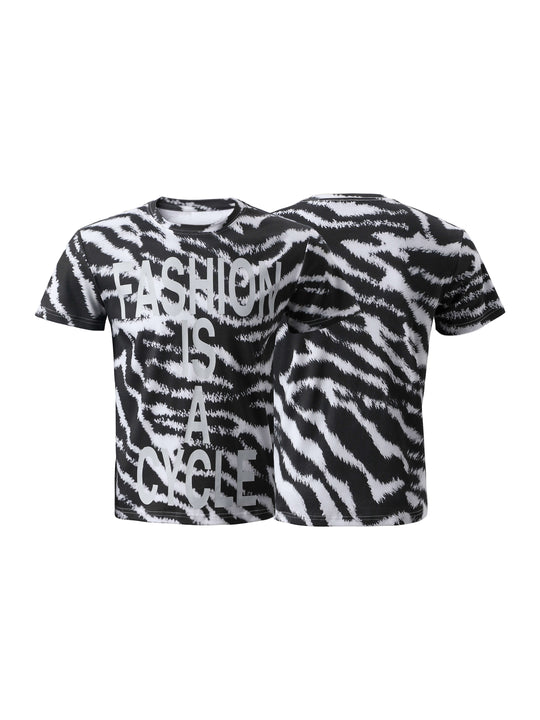 KARMANISTIC Zebra Print Slim Fit Stretch Tee | Face 3 Face