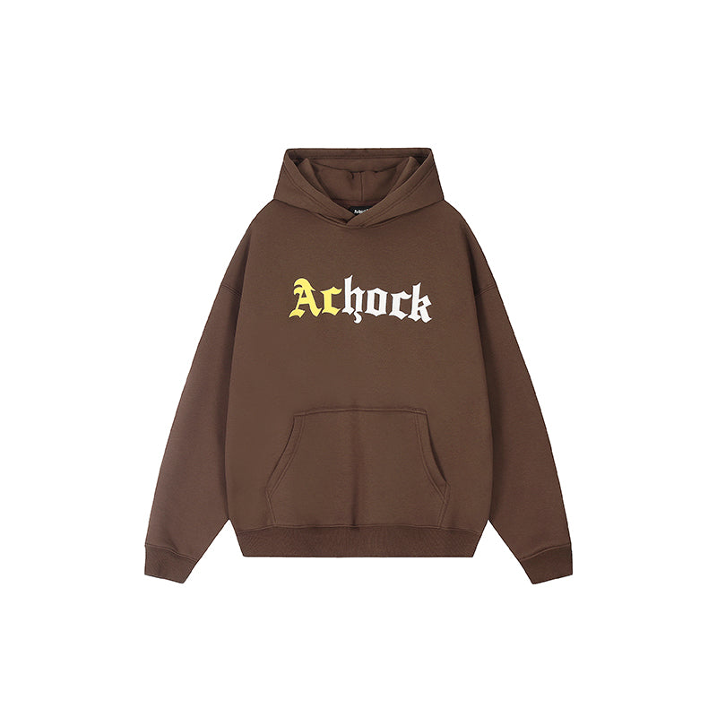Puff print hoodies | Achock Colorblocking Printed Logo Hoodie | Face 3 Face