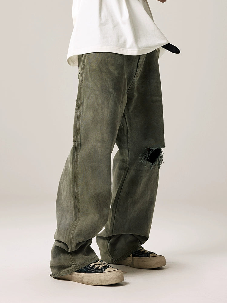 Remedy Kiss Mark Distressed Hole Work Painter Pants | Face 3 Face