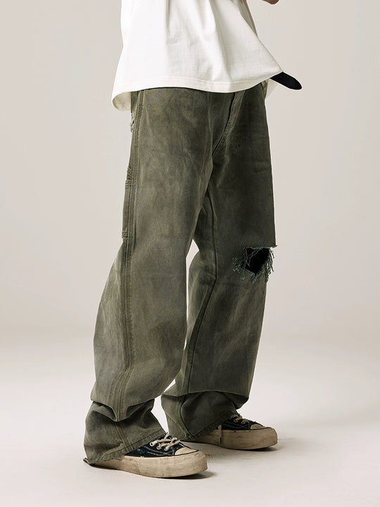 Remedy Kiss Mark Distressed Hole Work Painter Pants | Face 3 Face