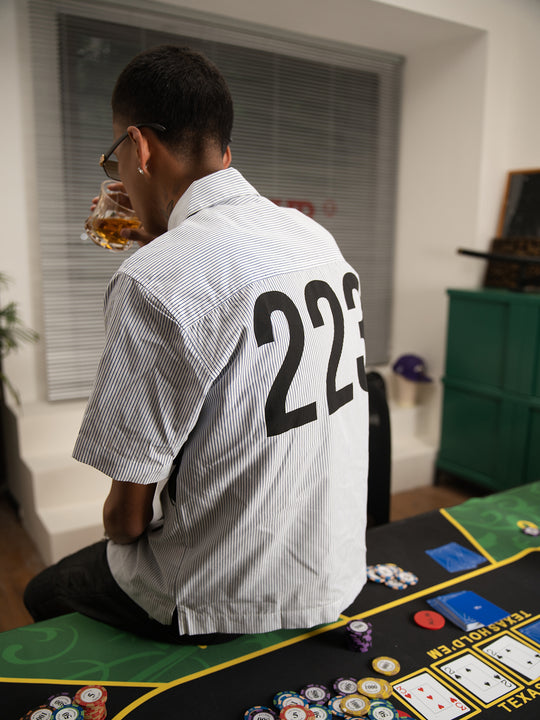 TGFCLUB 223 Print Stripe Short Sleeve Shirt | Face 3 Face