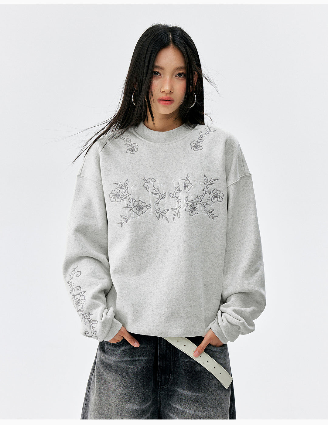 MEDM Floral Logo Embroidered Sweatshirt | Face 3 Face