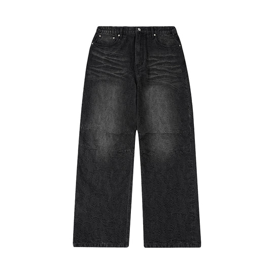 1807 Allover Paisley Washed Denim Jeans | Face 3 Face