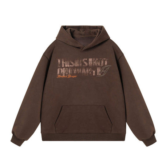 JHYQ Vintage Letter Print Rivet Hoodie | Face 3 Face