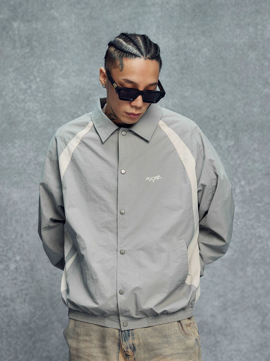 1807 Graffiti Logo Patchwork Coach Jacket | Face 3 Face