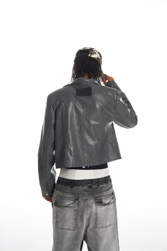 KARMANISTIC Racing Short Leather Jacket | Face 3 Face