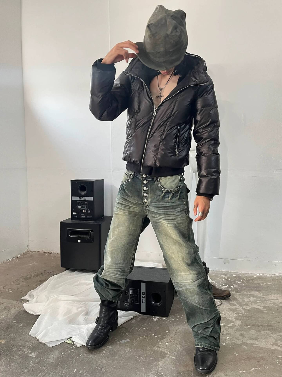 Night Lab Slim Fit Hooded Down Jacket | Face 3 Face