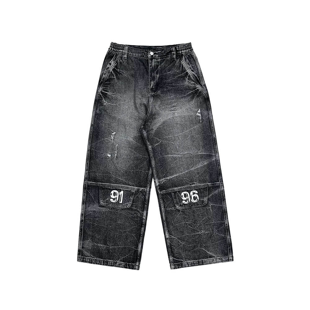 EVETS x LABT Heavy Lightning Whisker Washed Baggy Jeans | Face 3 Face