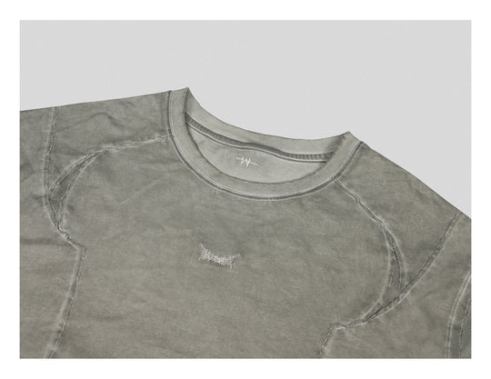 UNDERWATER Gray Sand-Washed Faded Deconstructed Tee | Face 3 Face