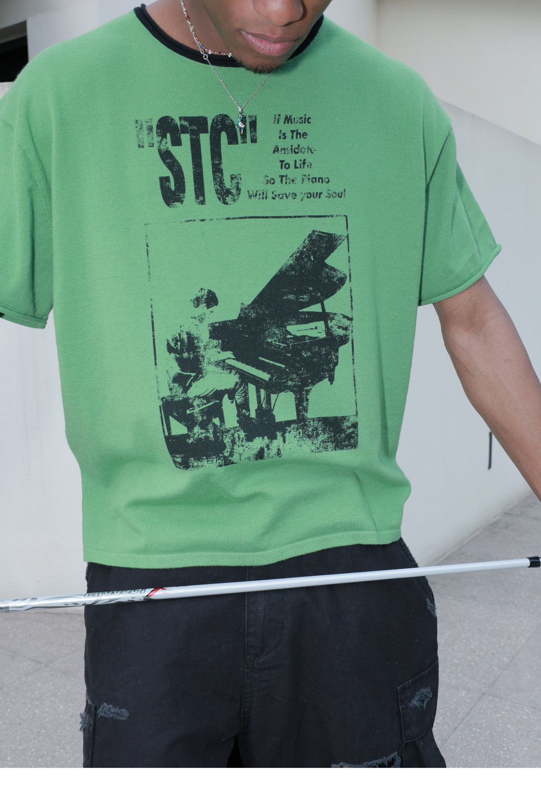 STEEPC Printed Boxy Knit Tee | Face 3 Face