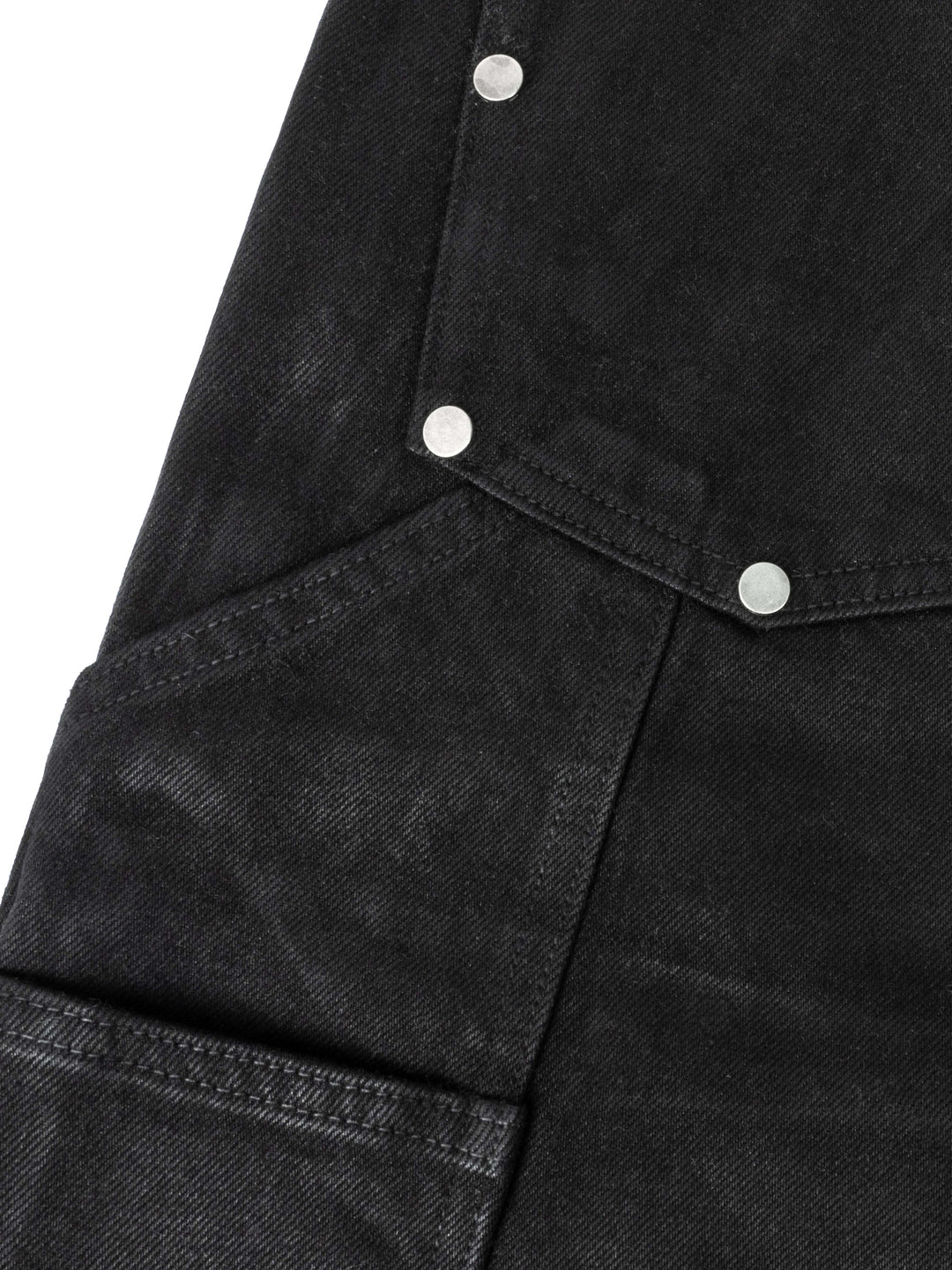 ANTIDOTE Wax Finish Studded Distressed Double Knee Denim Pants | Face 3 Face