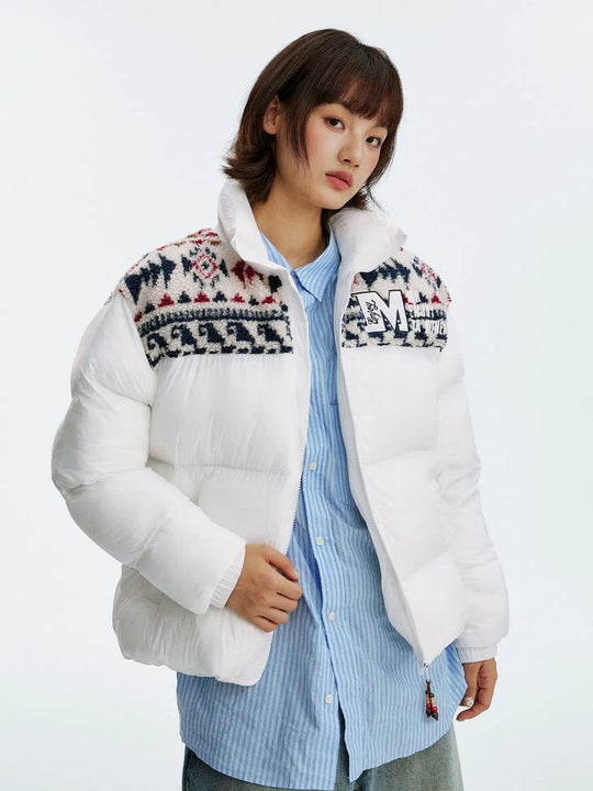MEDM Ethnic Patchwork Puffer Jacket | Face 3 Face