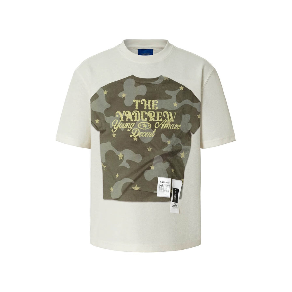 YADcrew Digital Print Camouflage Star Tee | Face 3 Face
