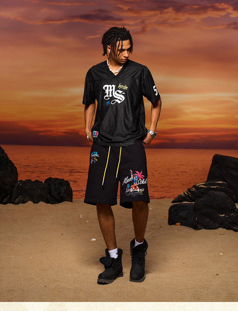 MEDM × STK Girl Cross Print Mesh Jersey | Face 3 Face