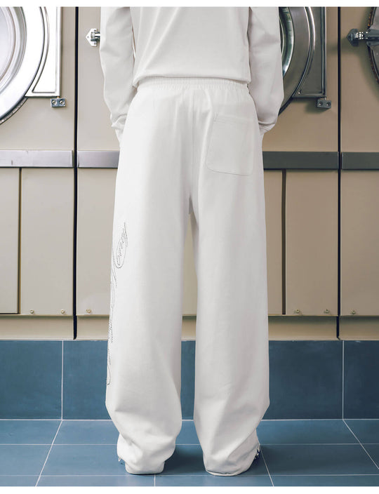 MEDM Rhinestone Script Logo Sweatpants | Face 3 Face