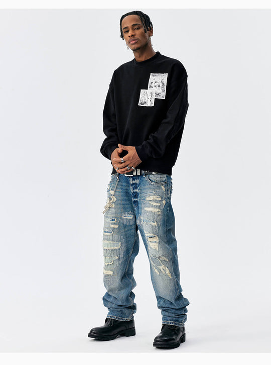 MEDM Angel Print Patch Sweatshirt | Face 3 Face