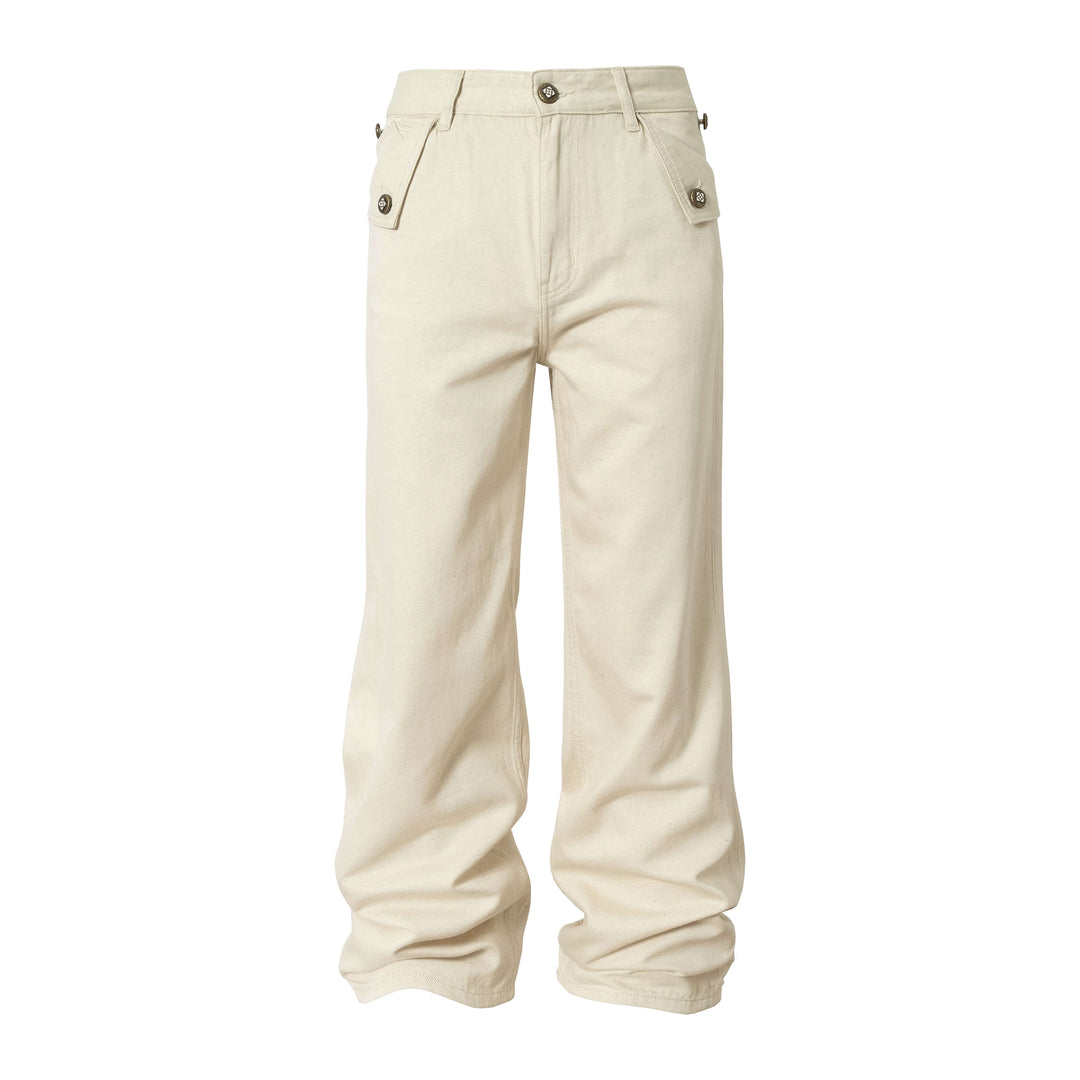 YADcrew Fold Over Button Flap Pocket Washed Jeans | Face 3 Face