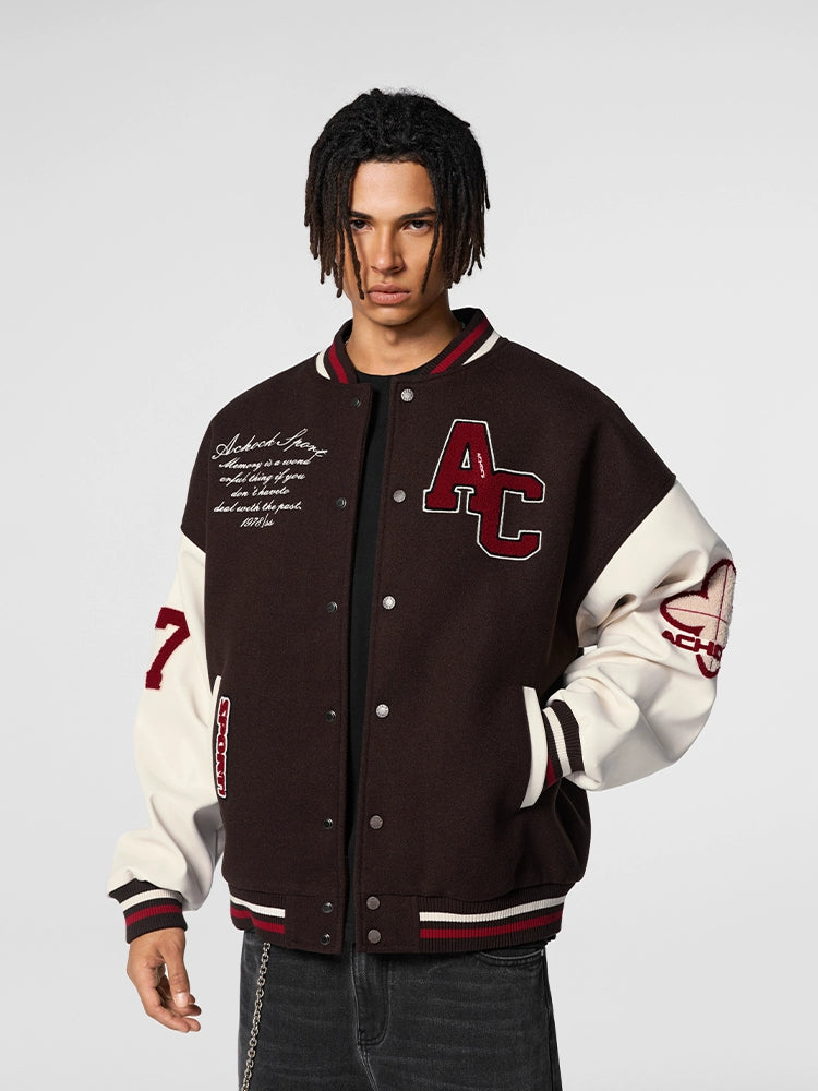 Racer varsity jacket | Embroidery Varsity Jacket | Face 3 Face