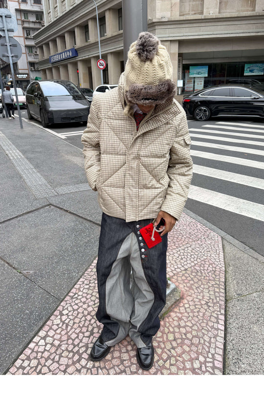 STEEPC Plaid Diamond Quilted Padded Jacket | Face 3 Face