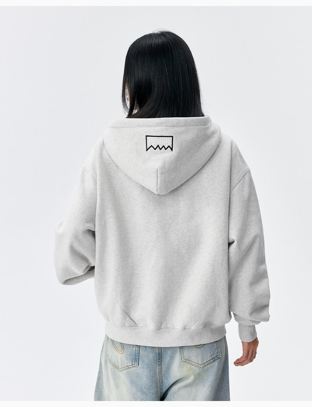 MEDM Pearl Logo Embellished Zip Up Hoodie | Face 3 Face