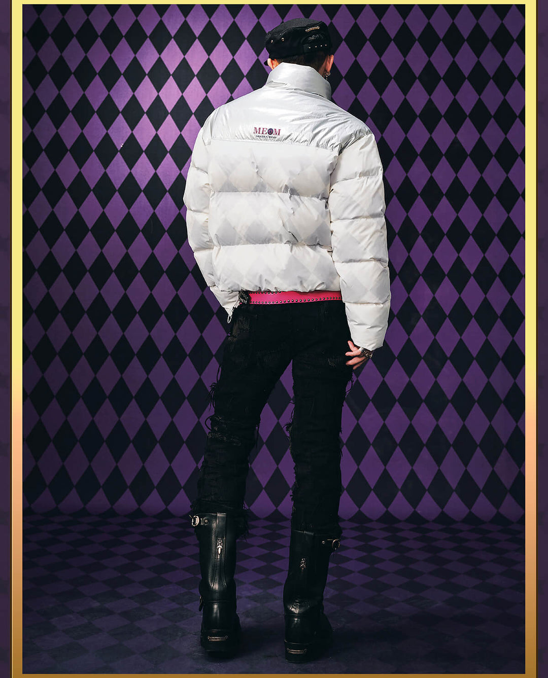 MEDM × JOJO Color Block Diamond Plaid Down Jacket | Face 3 Face