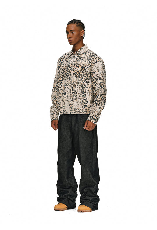 ANTIDOTE Leopard Washed Work Jacket | Face 3 Face