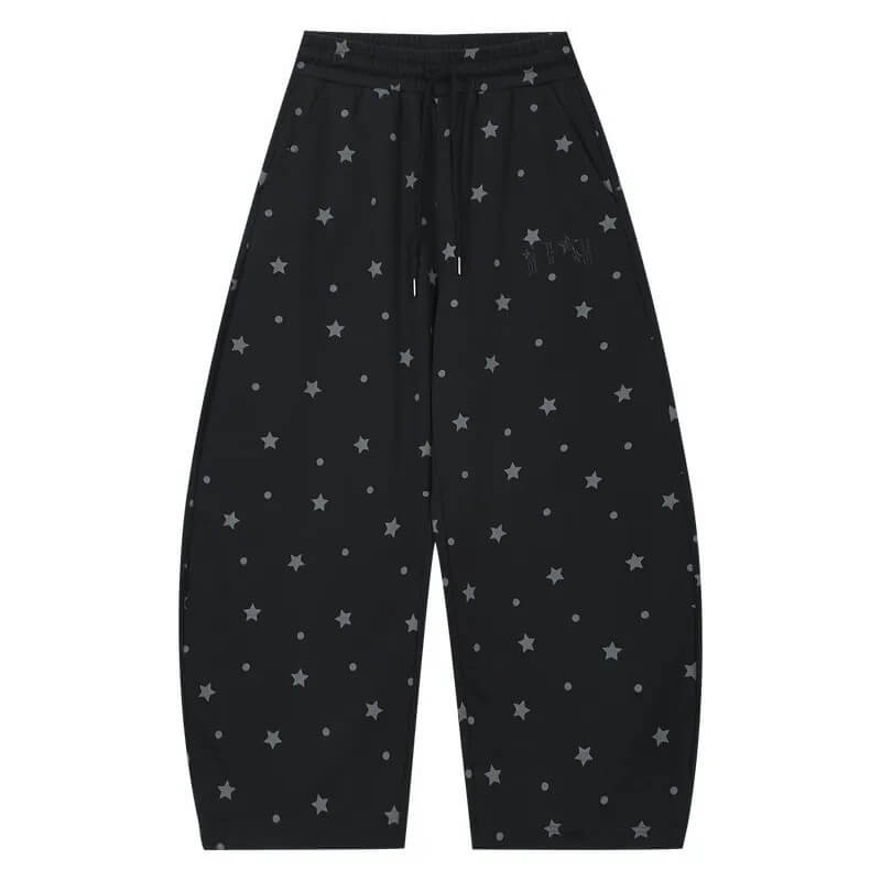 MEDM Star Polka Dot Print Baggy Sweatpants | Face 3 Face