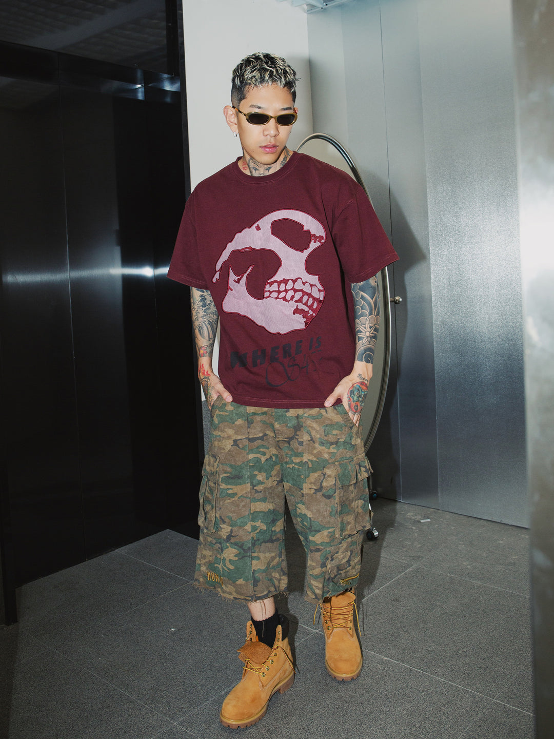 S45 Multi-Pocket Workwear Camouflage Cargo Shorts | Face 3 Face