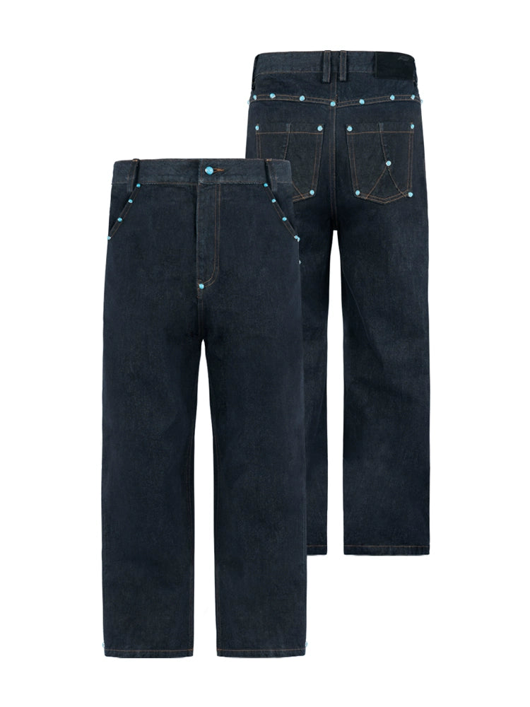 ANTIDOTE Blue Stone Studded Jeans | Face 3 Face
