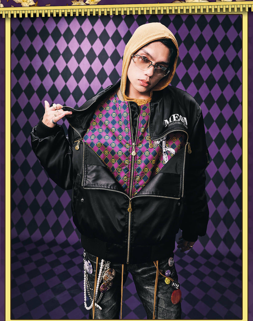 MEDM × JOJO Multi Zip Bomber Jacket | Face 3 Face
