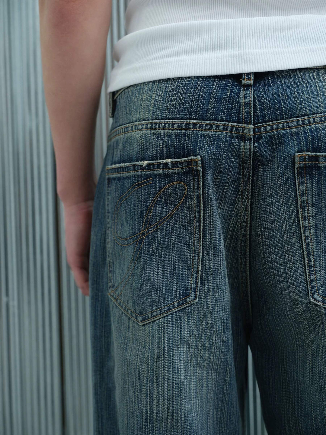 S45 Vintage Washed Distressed Slight Flare Jeans | Face 3 Face