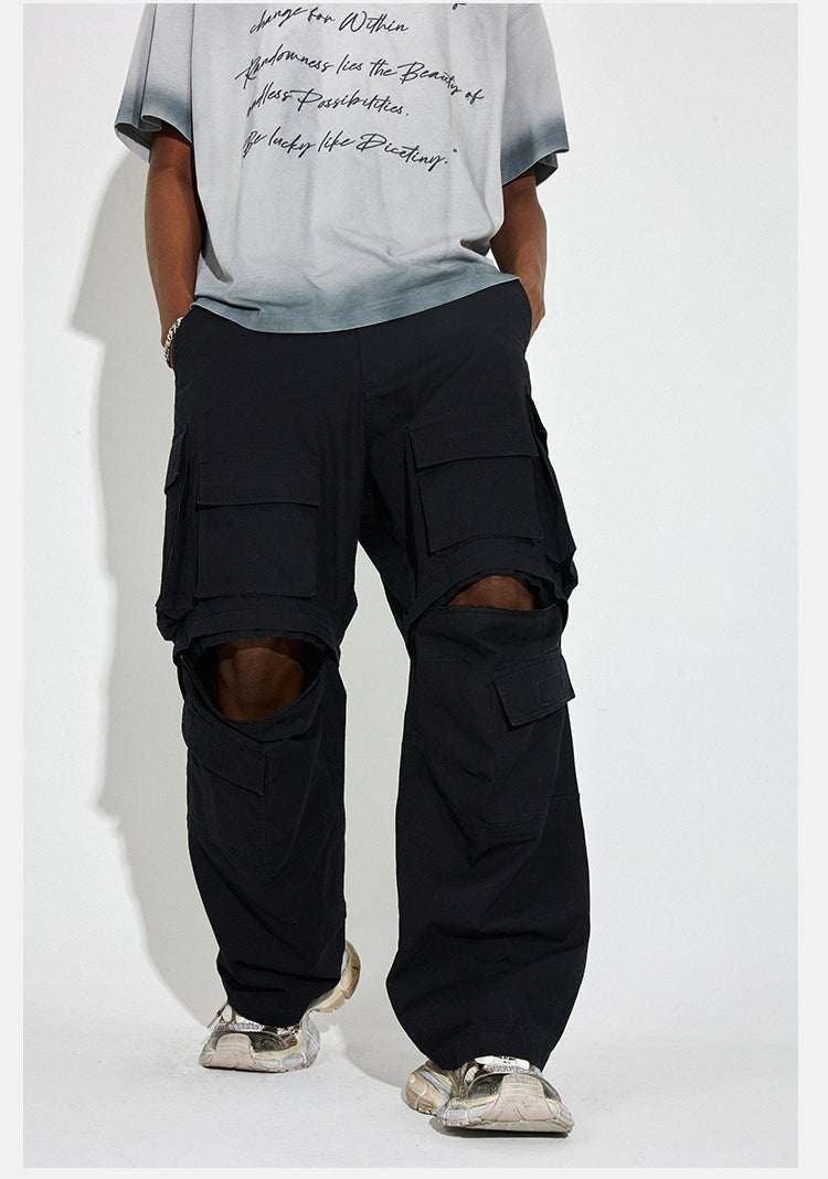 DICETINY Removable Leg Multi Pocket Work Cargo Pants | Face 3 Face