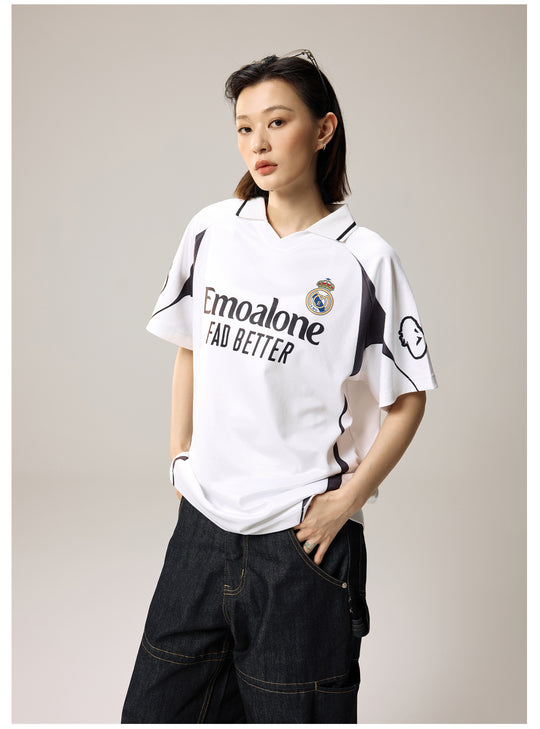 Remedy Emoalone Print Inspired Soccer Jersey Polo Shirt | Face 3 Face