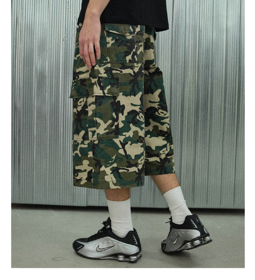 S45 Camouflage Ripstop Baggy Cargo Shorts | Face 3 Face