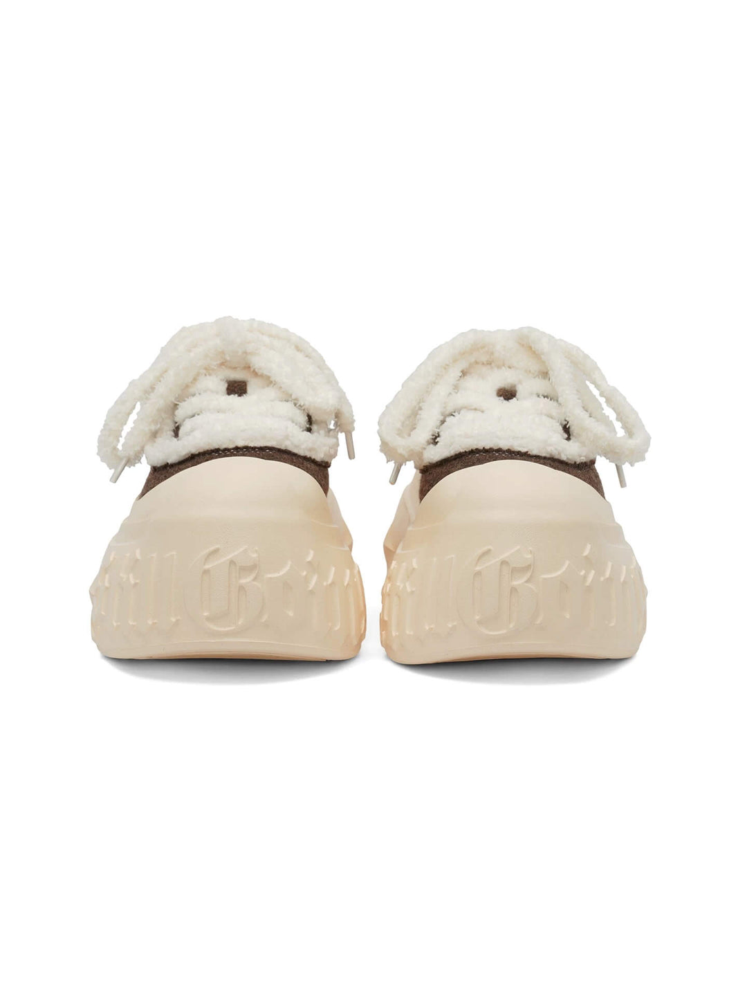 1807 INF-008 Gothic Lace Up Shearling Chunky Half Sneakers | Face 3 Face