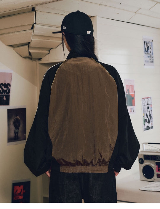 MEDM Leopard Print Color Block Track Jacket | Face 3 Face