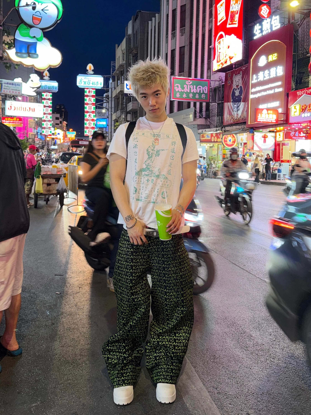 KARMANISTIC All Over Logo Print Baggy Jeans | Face 3 Face