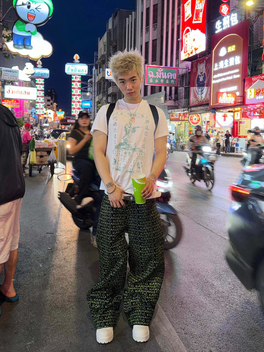 KARMANISTIC All Over Logo Print Baggy Jeans | Face 3 Face